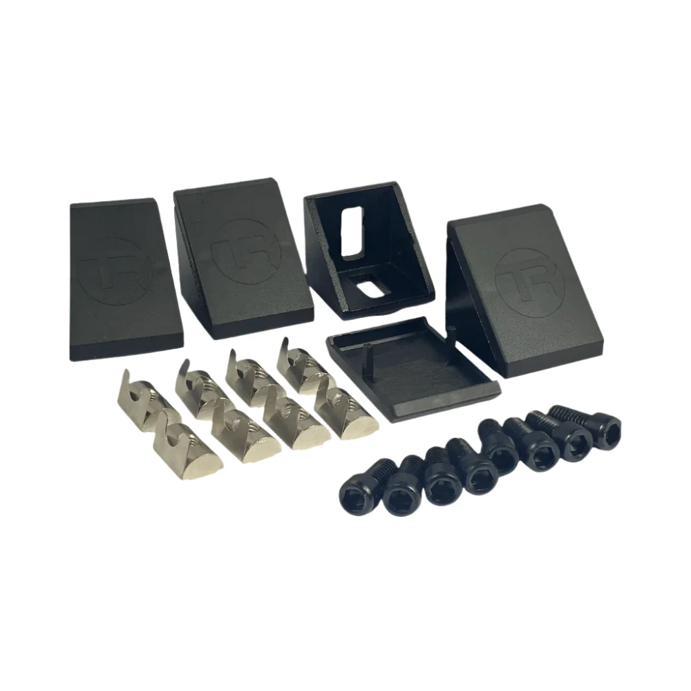 40mm 8mm Slot Aluminium Corner Bracket & Cap
