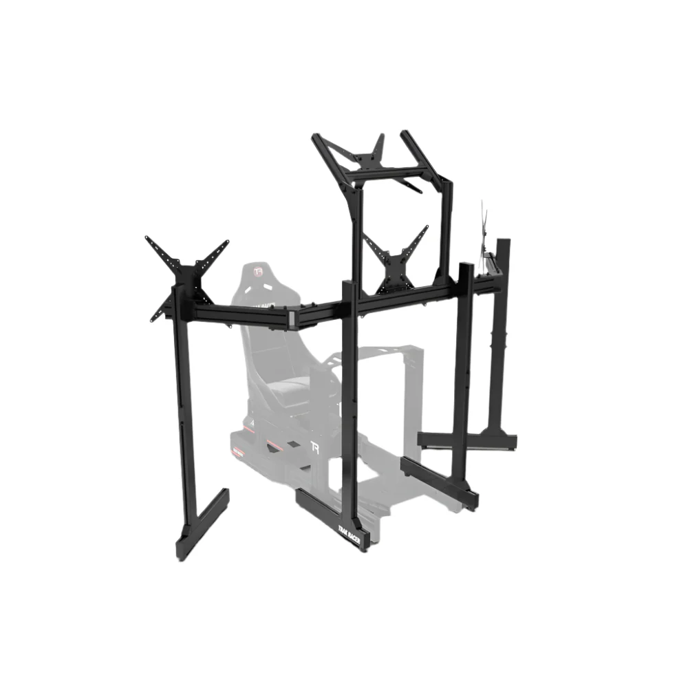 Freestanding Quad (4) Monitor Stand with Extra Leg Supports - Image 4