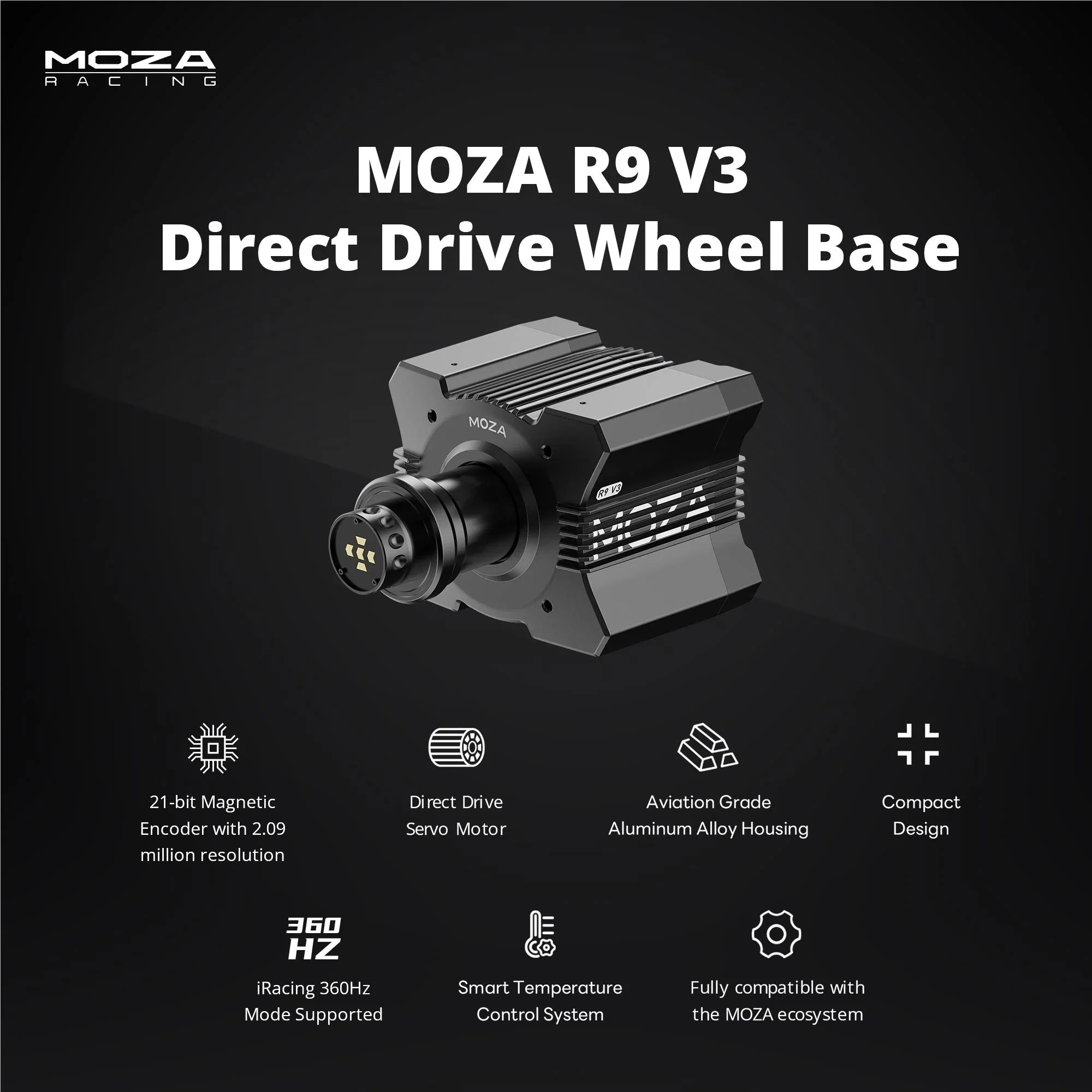Moza Racing R9 V3 Direct Drive Wheel Base - Image 4