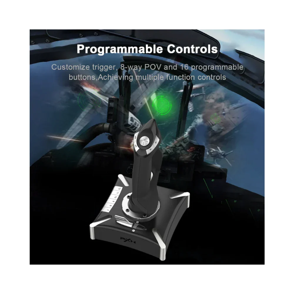 PXN-2119 PRO Black Wired Flight Stick for PC, Xbox One and PS4 - Image 9