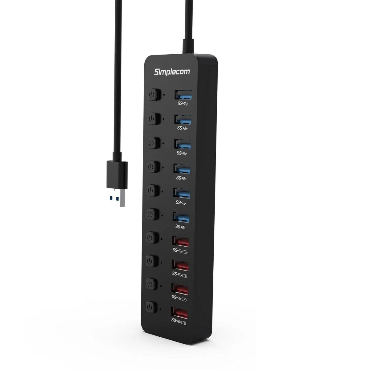 Simplecom CHU810 48W 10-Port USB 3.0 Hub and Charger with Individual Switches - Image 3