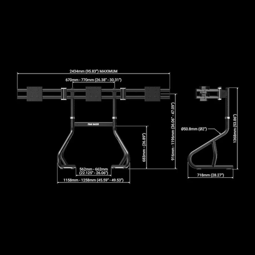 Trak Racer Freestanding Triple Monitor Stand - Up to 32" Displays (tubular) - Image 3