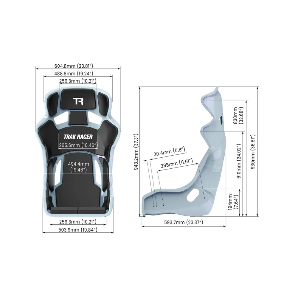 Trak Racer Pearl Blue GT Style TR Series Fiberglass Seat - Image 10