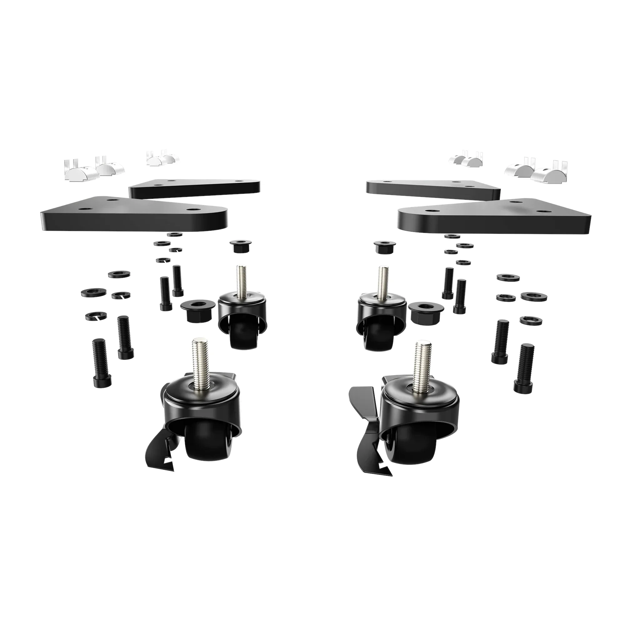 Universal Caster Wheels with Brake & Mounting Brackets - Image 2